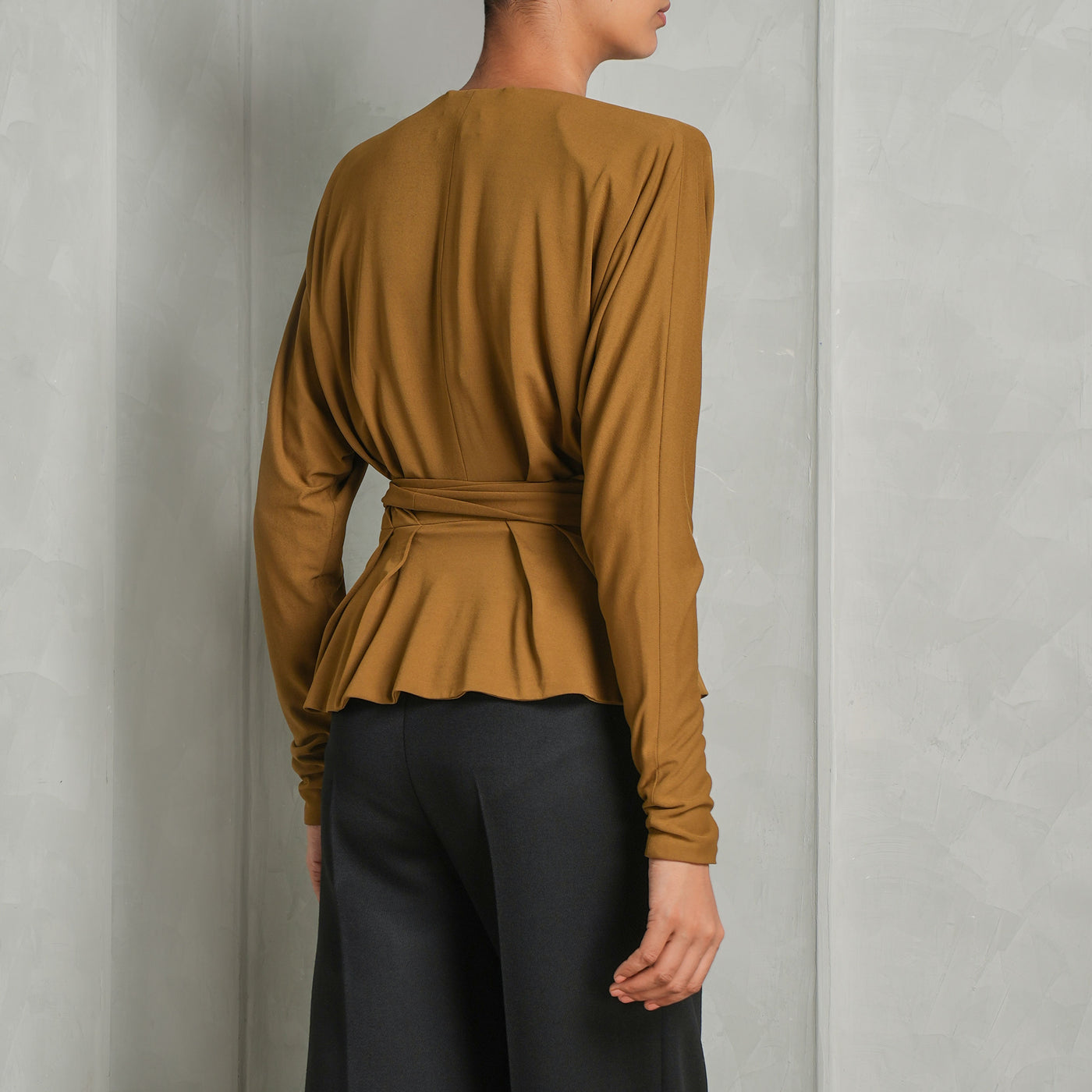 ALEXANDRE VAUTHIER brown draped tie up top