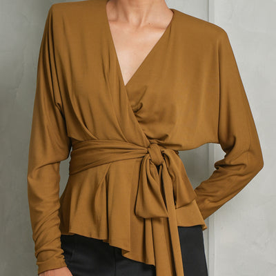 ALEXANDRE VAUTHIER brown draped tie up top