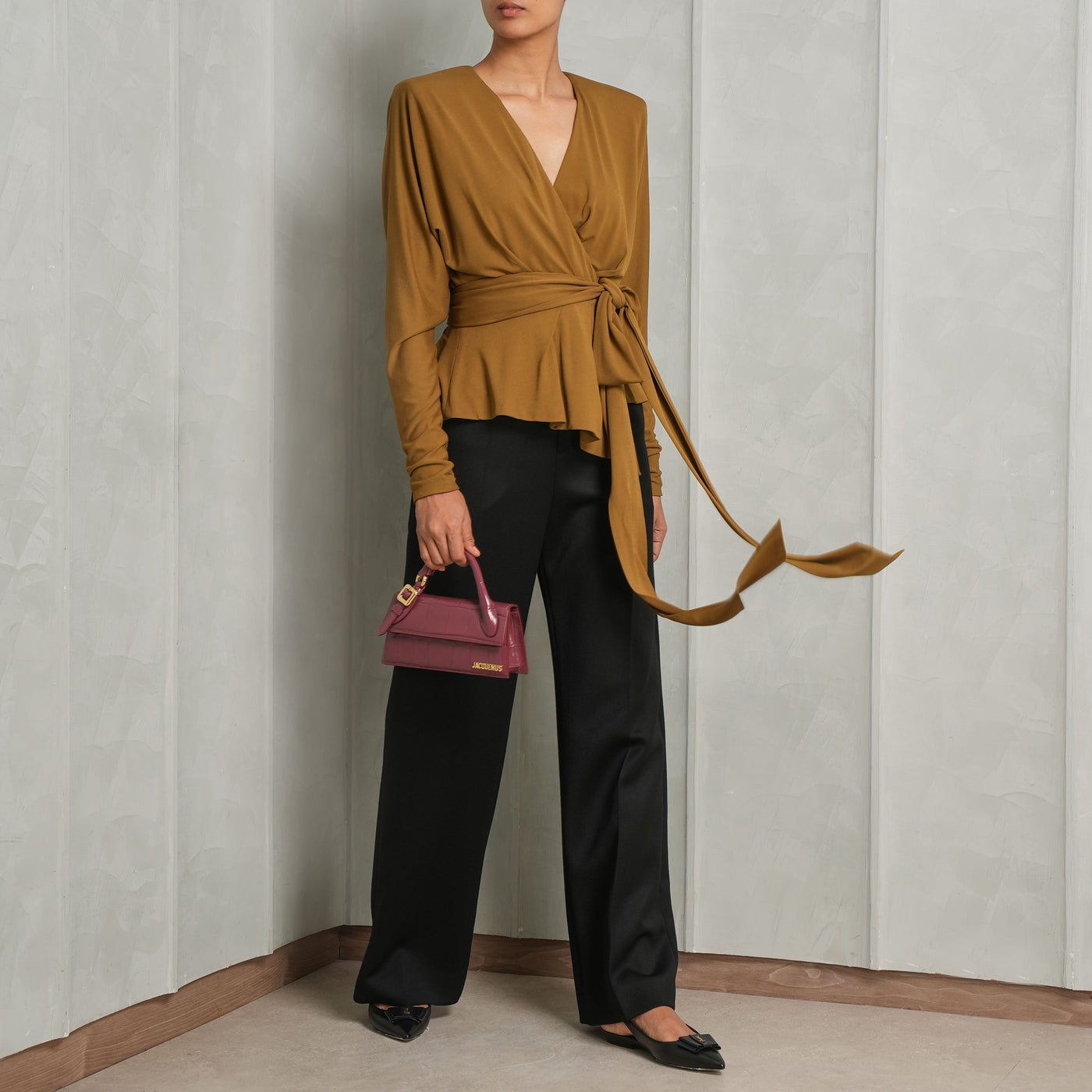 ALEXANDRE VAUTHIER brown draped tie up top