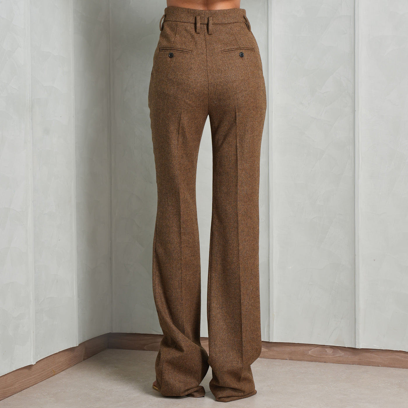 SAINT LAURENT  high waisted brown trousers