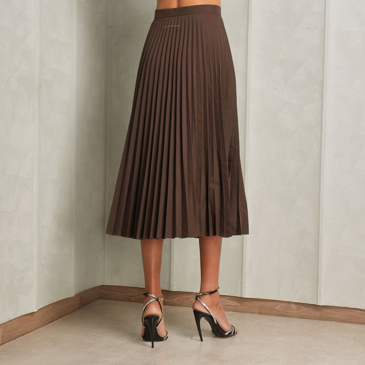 Pleated A-Line Midi Skirt | MM6 Maison Margiela | Le Mill