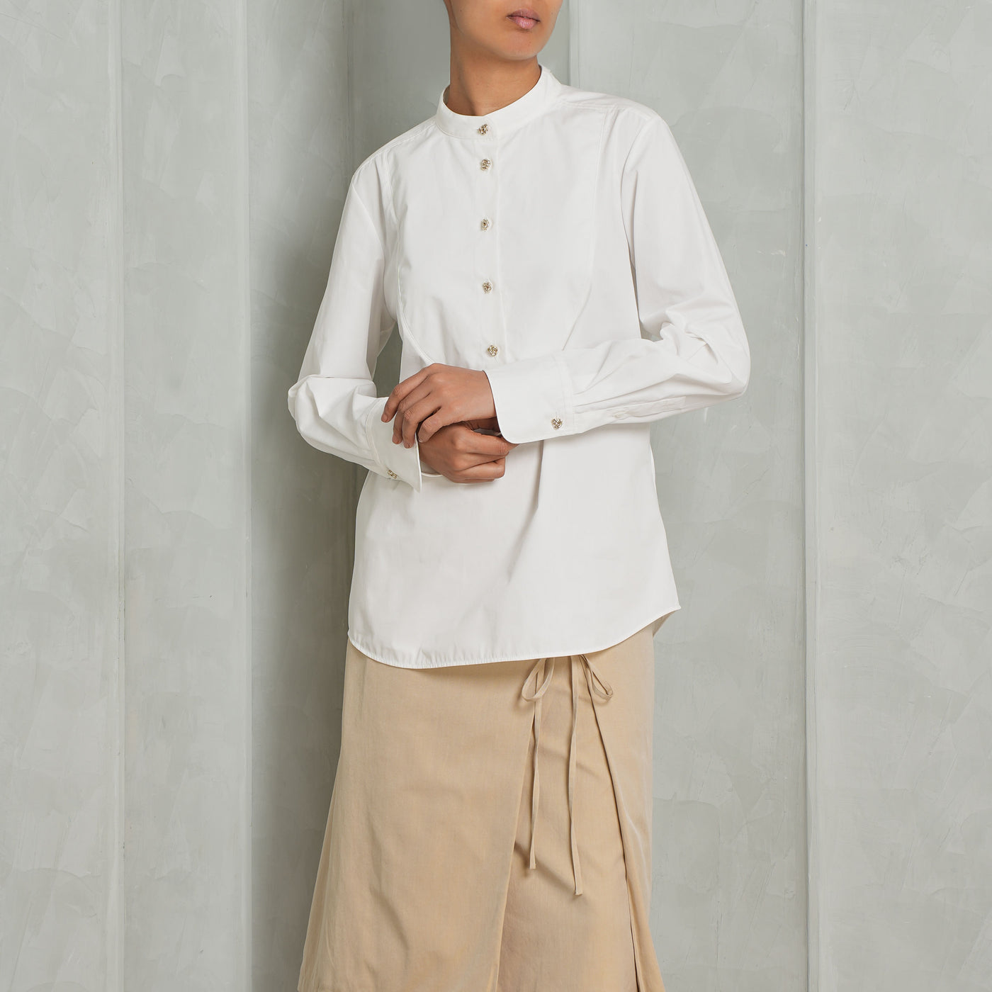 CHLOE tuxedo shirt white full sleeves formals 