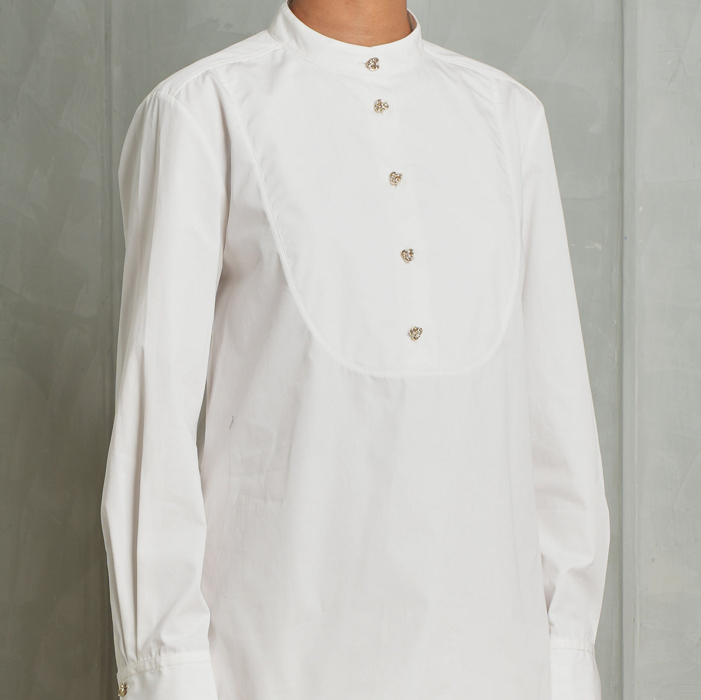 CHLOE tuxedo shirt white full sleeves formals  buttons