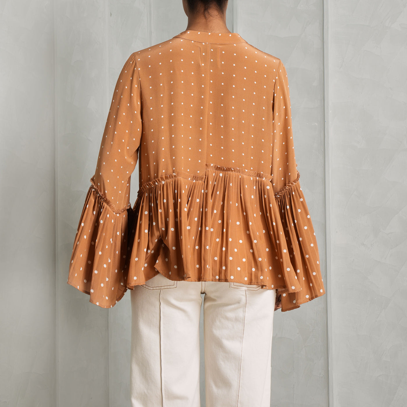 Dotted Pleated Top