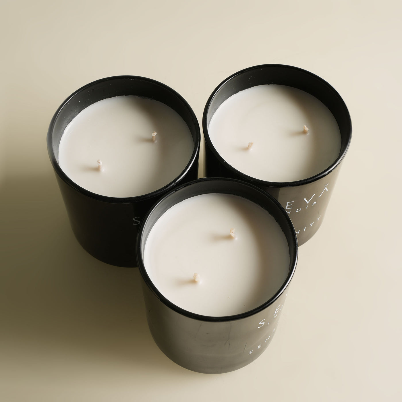 SEVA INDIA Set of 3 Soy Candles with cotton wicks