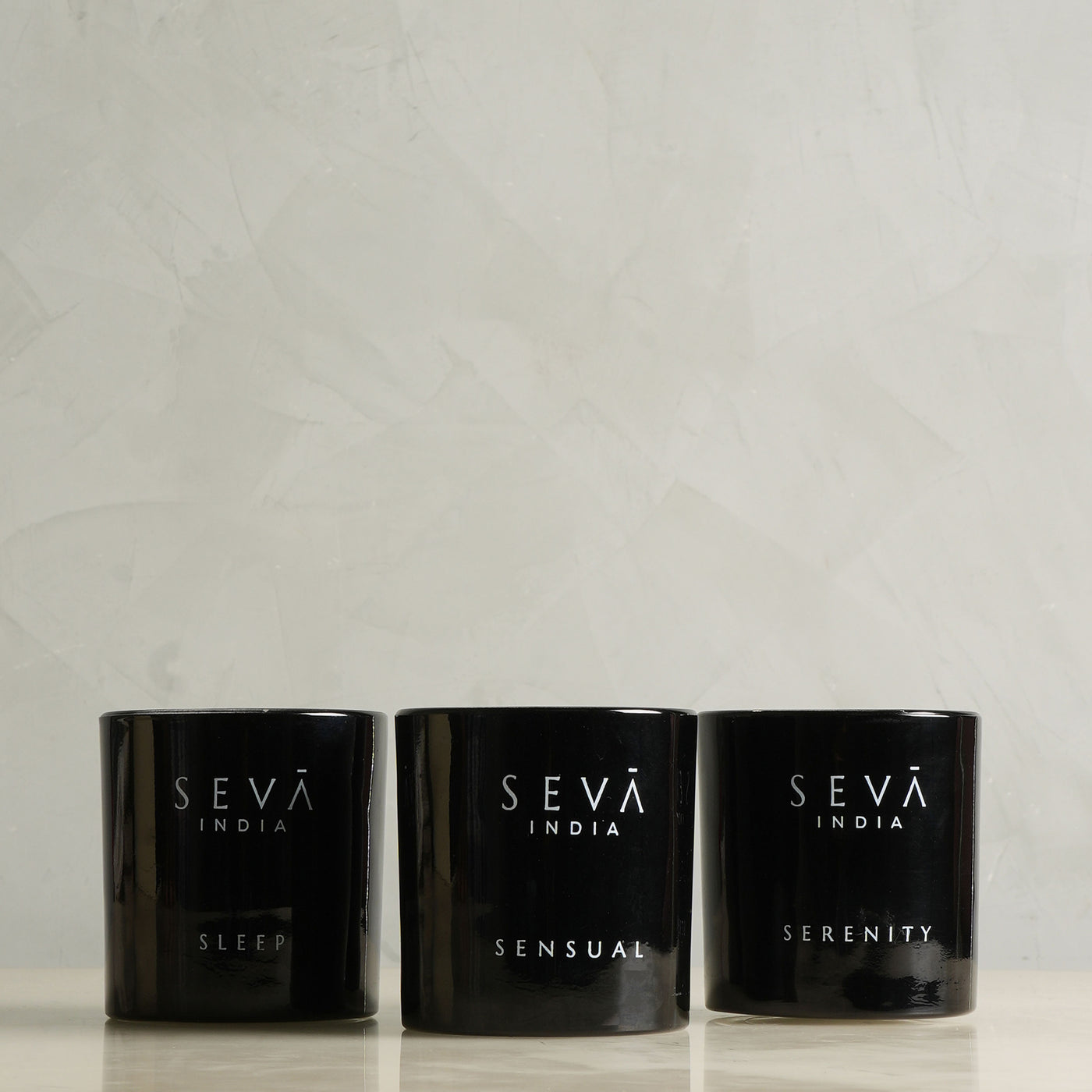 SEVA INDIA Set of 3 Soy Candles with different moods- Sleep, Sensual, Serenity