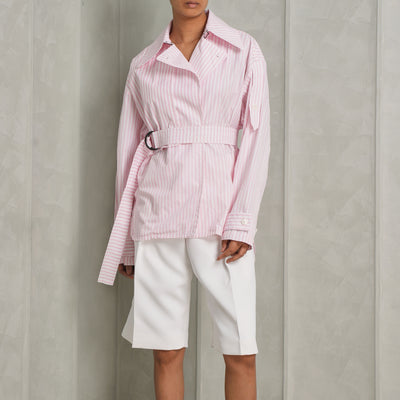 NACKIYÉ Belted Striped Pera Shirt