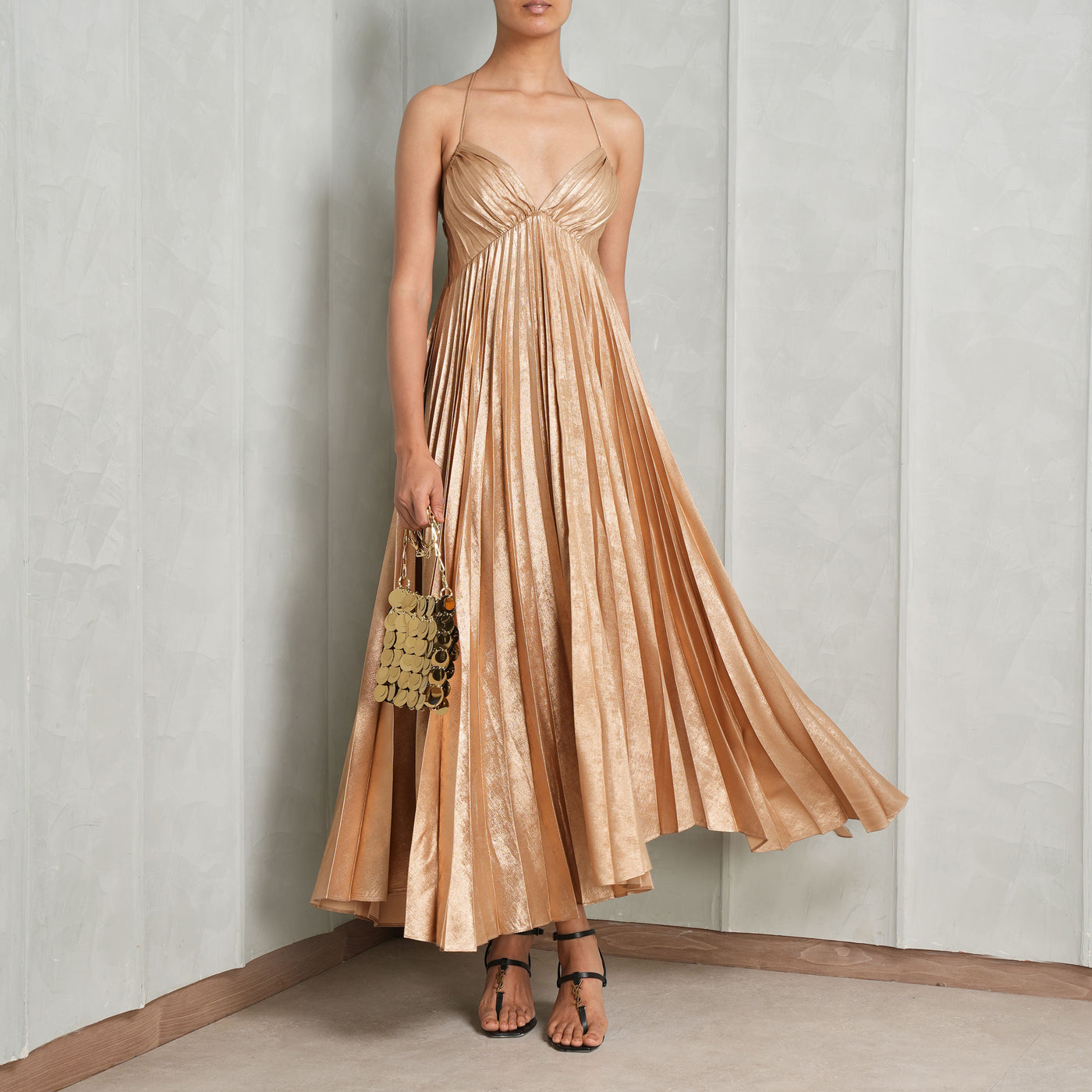 ACLER Rothbury Midi Dress caramel metallic dress long