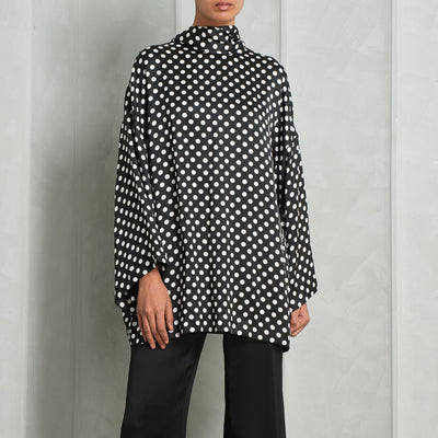 SAINT LAURENT  flared sleeve relaxed fit polka dotted blouse