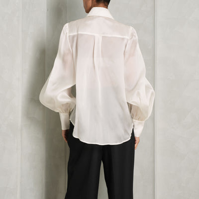 ALÉMAIS white silk longsleeve zelda blouse