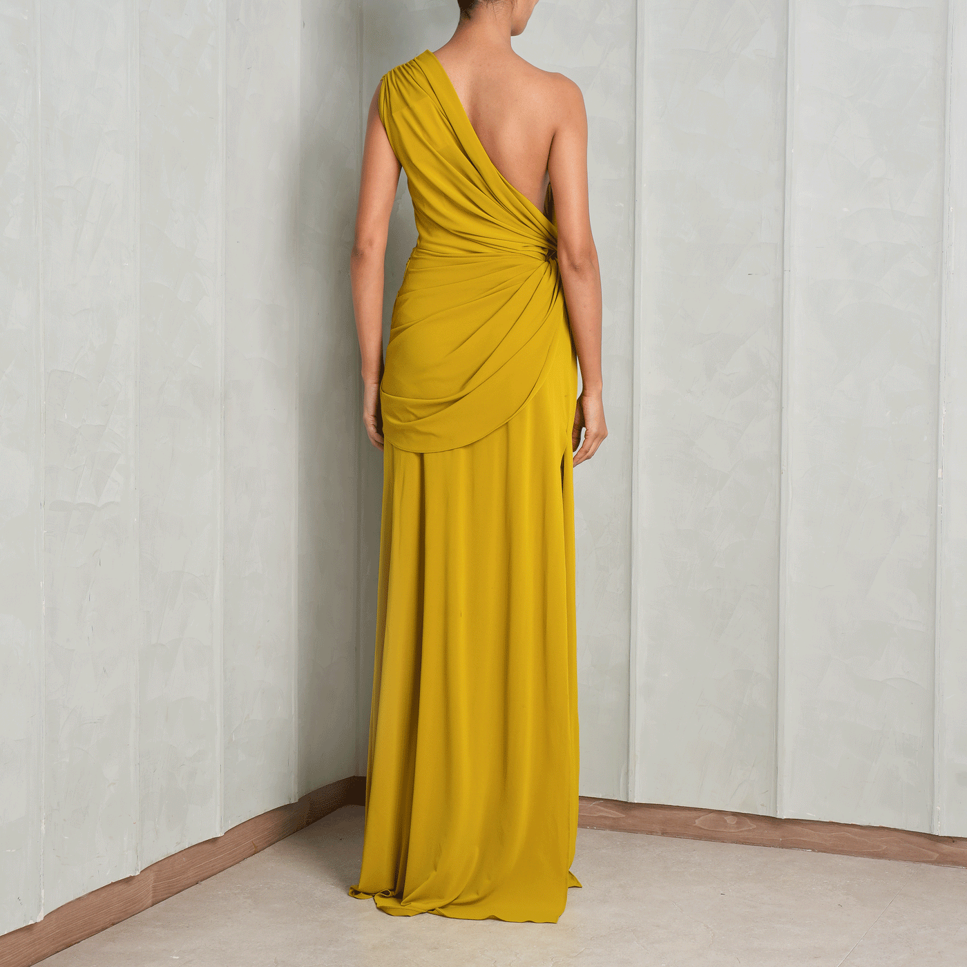One Shoulder Draped Gown