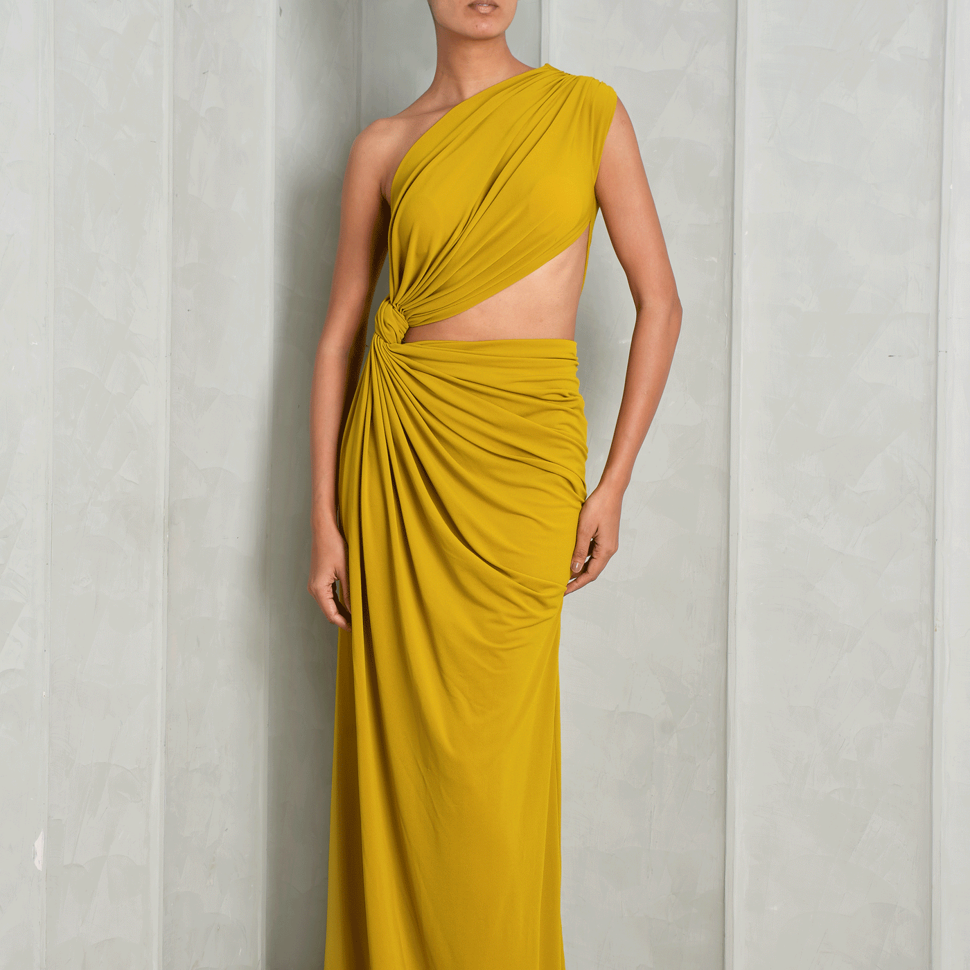 One Shoulder Draped Gown