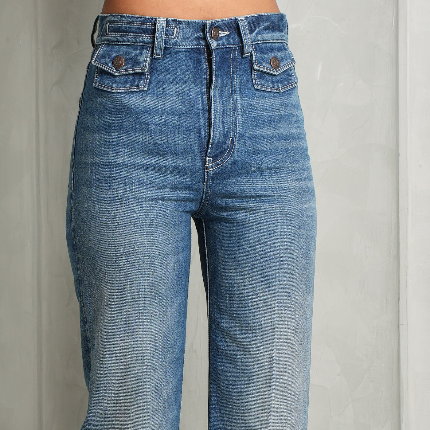 blue denim pants chloe Le mill