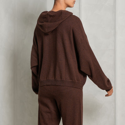 LOULOU STUDIO linosa brown cashmere hoodie