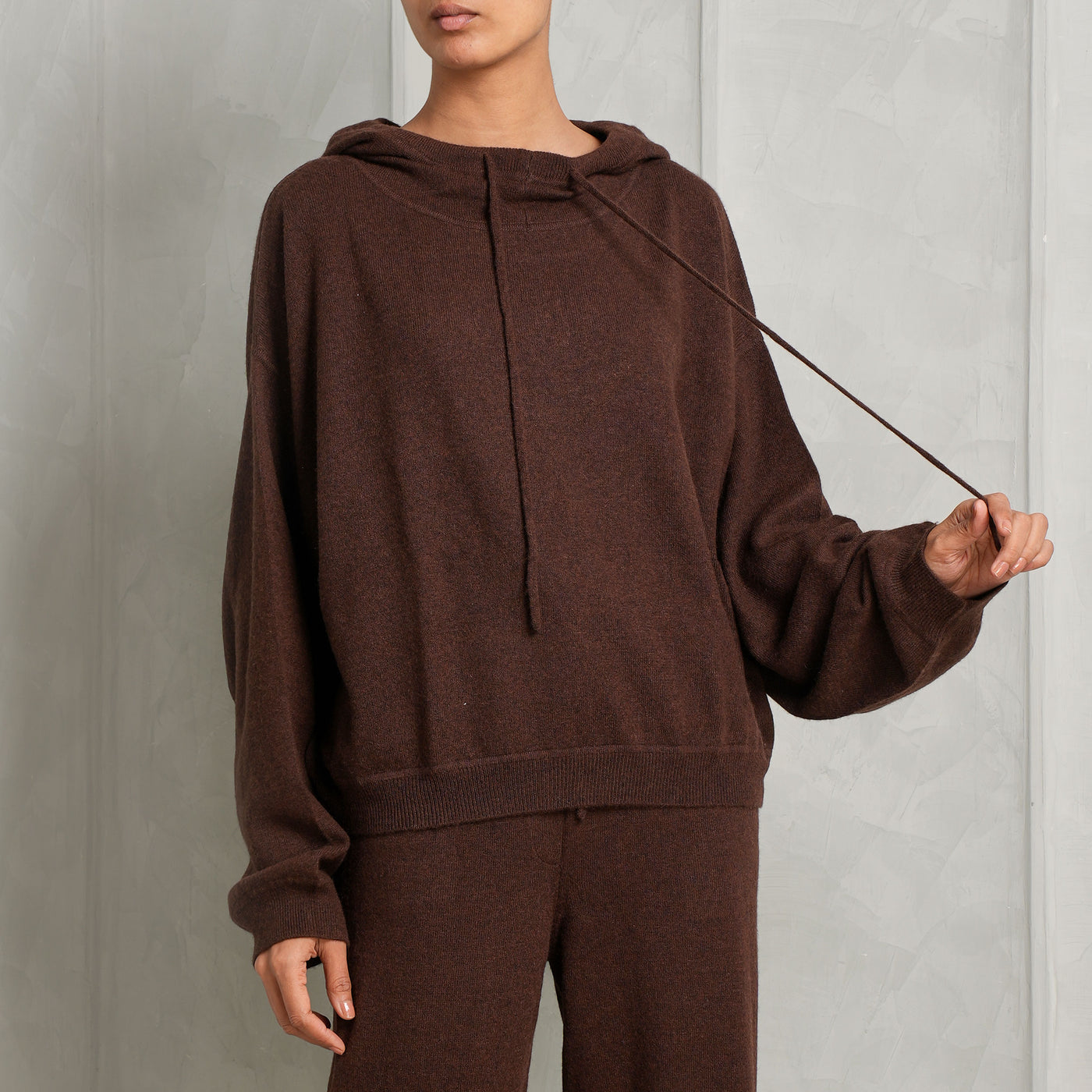 LOULOU STUDIO brown cashmere hoodie
