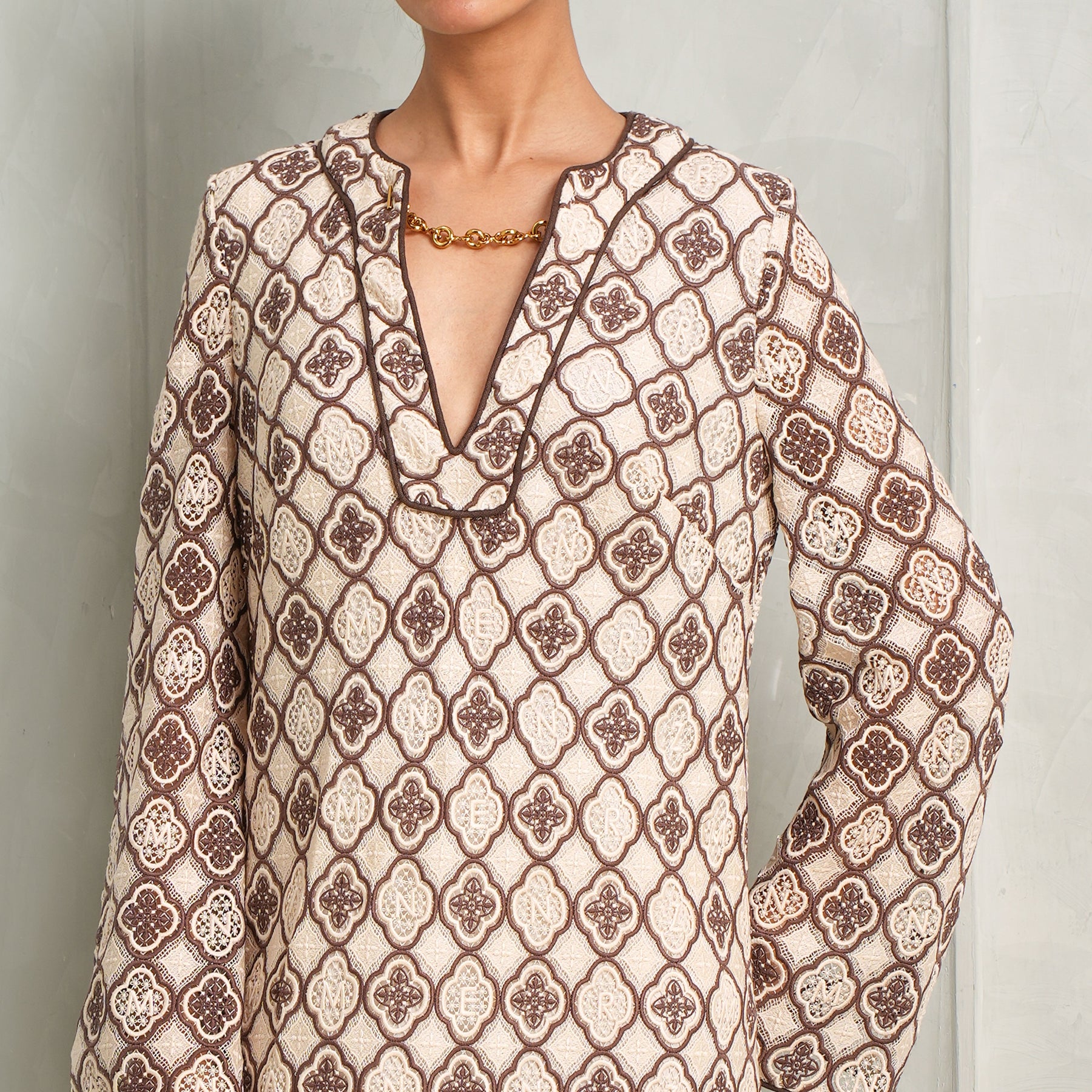 Luna Guipure Midi Dress | Le Mill