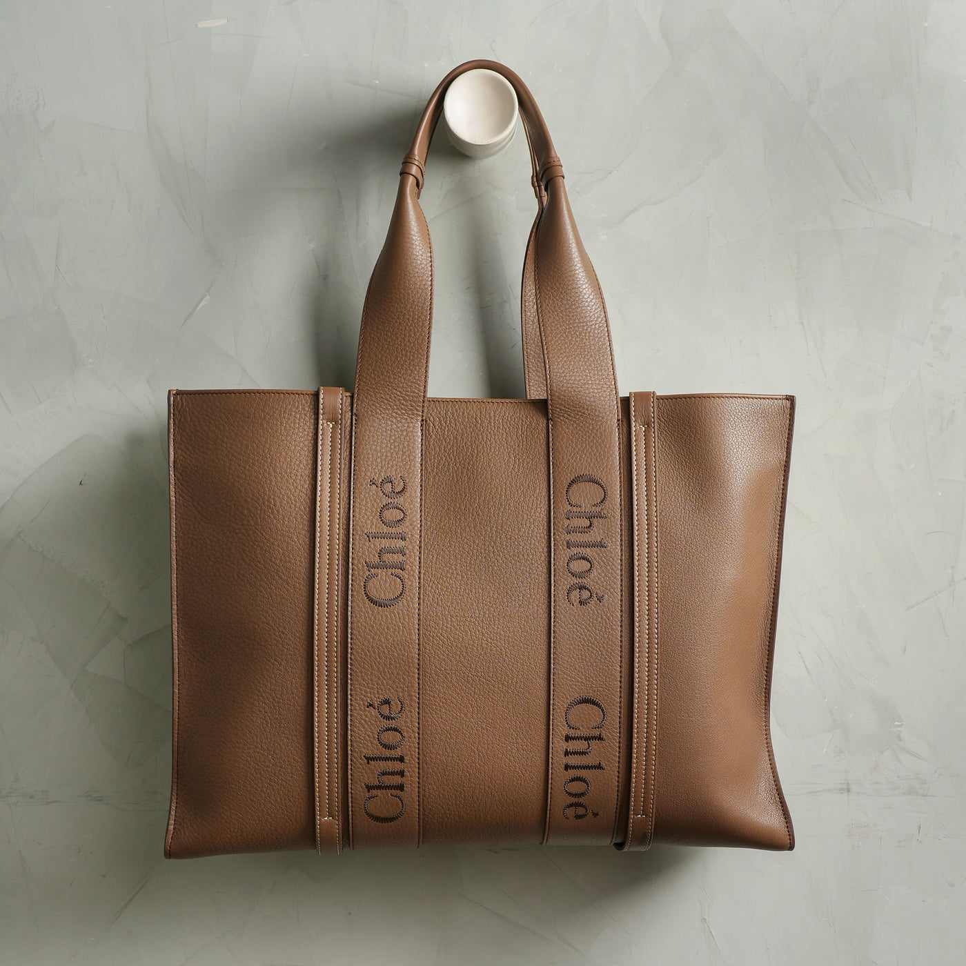 CHLOE woody large tote bag leather contemporary brown