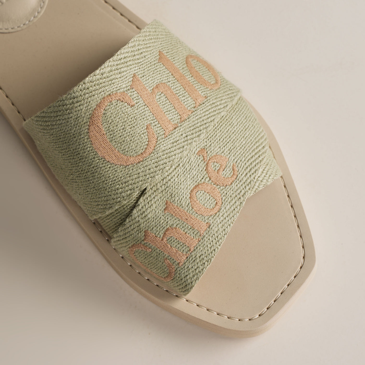 Chloé Tea Leaf Green Woody Slides