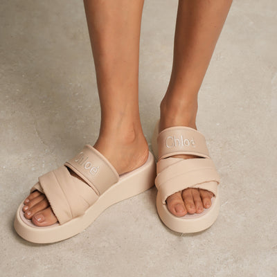 CHLOE mila padded slides  leather