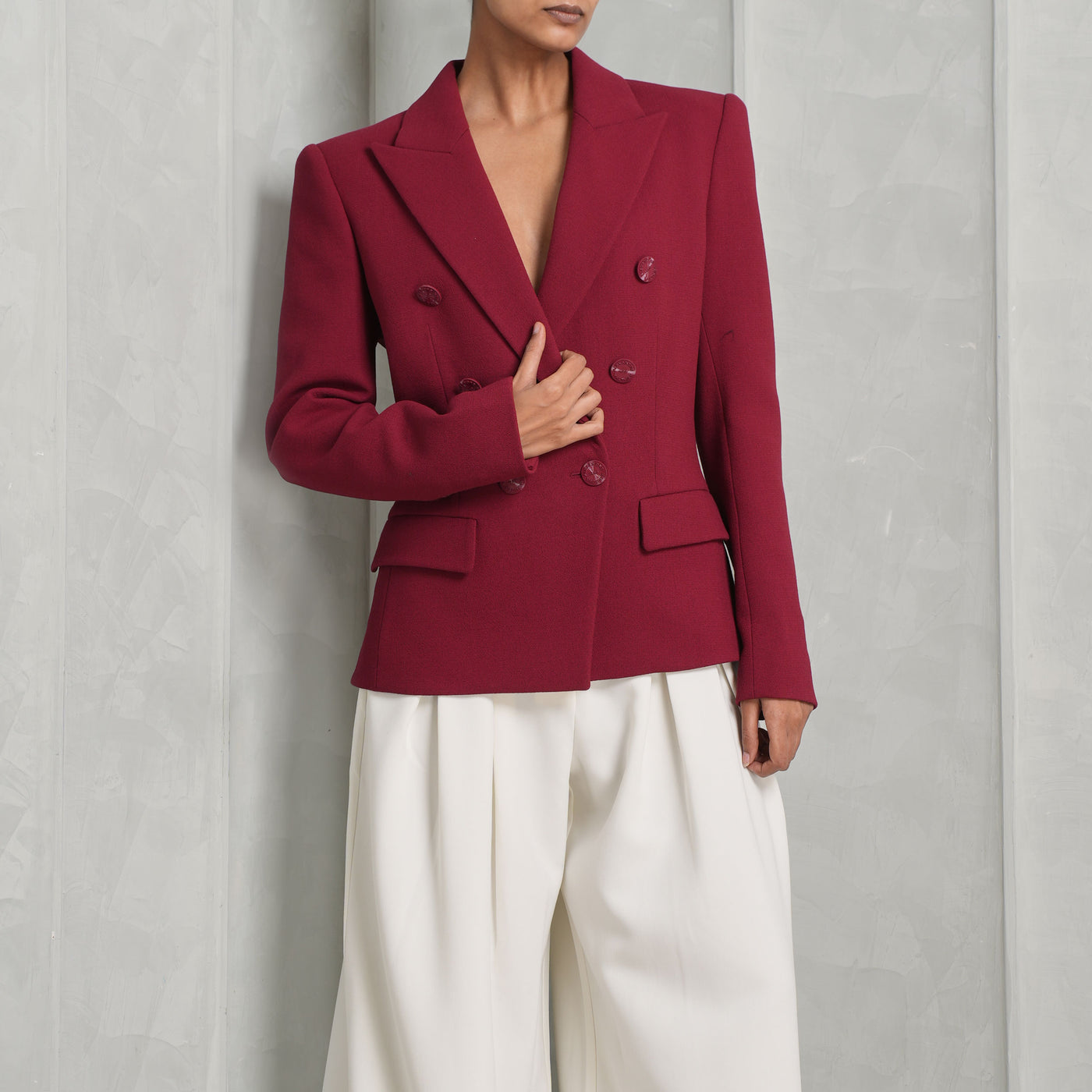 ALEXANDRE VAUTHIER  red wool double breasted jacket