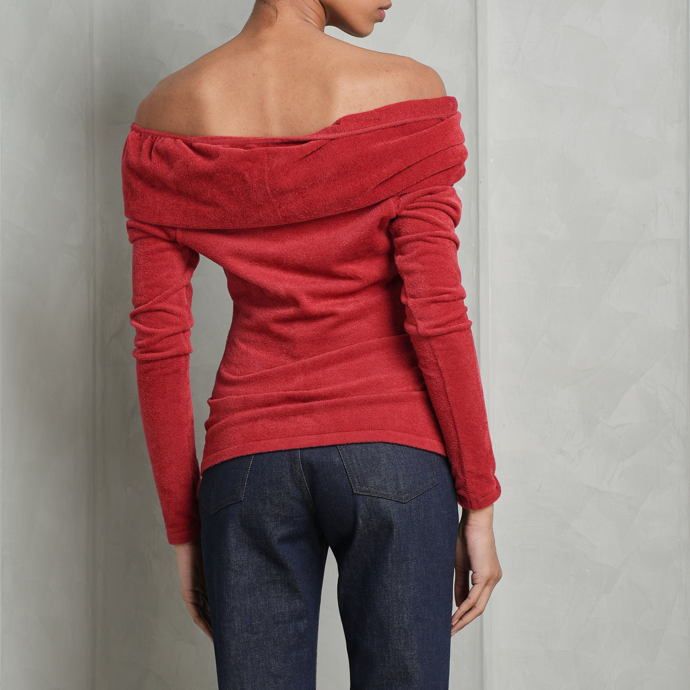 ALEXANDRFE VAUTHIER red draped long sleeve top