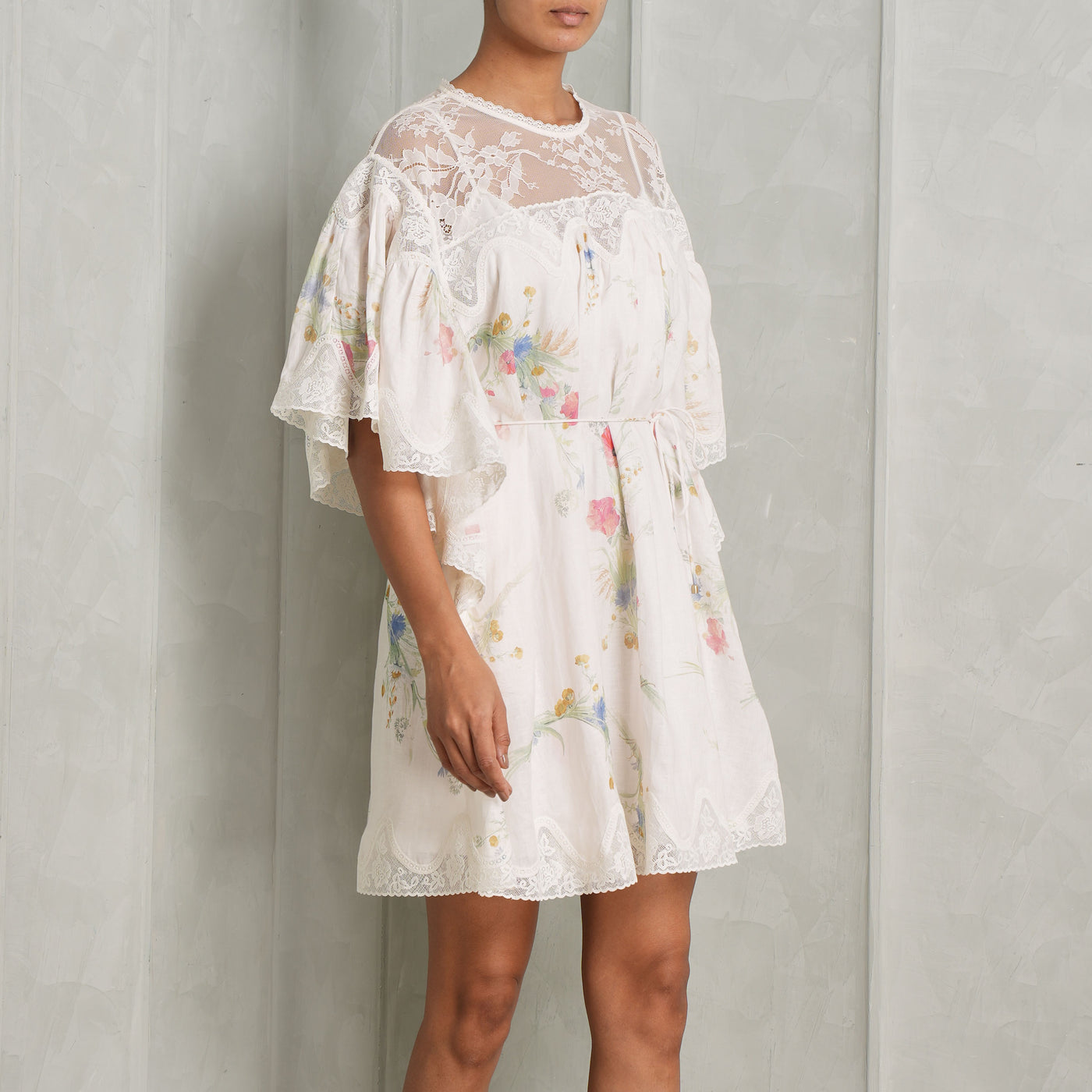 Lucky Lace Trim Mini Dress