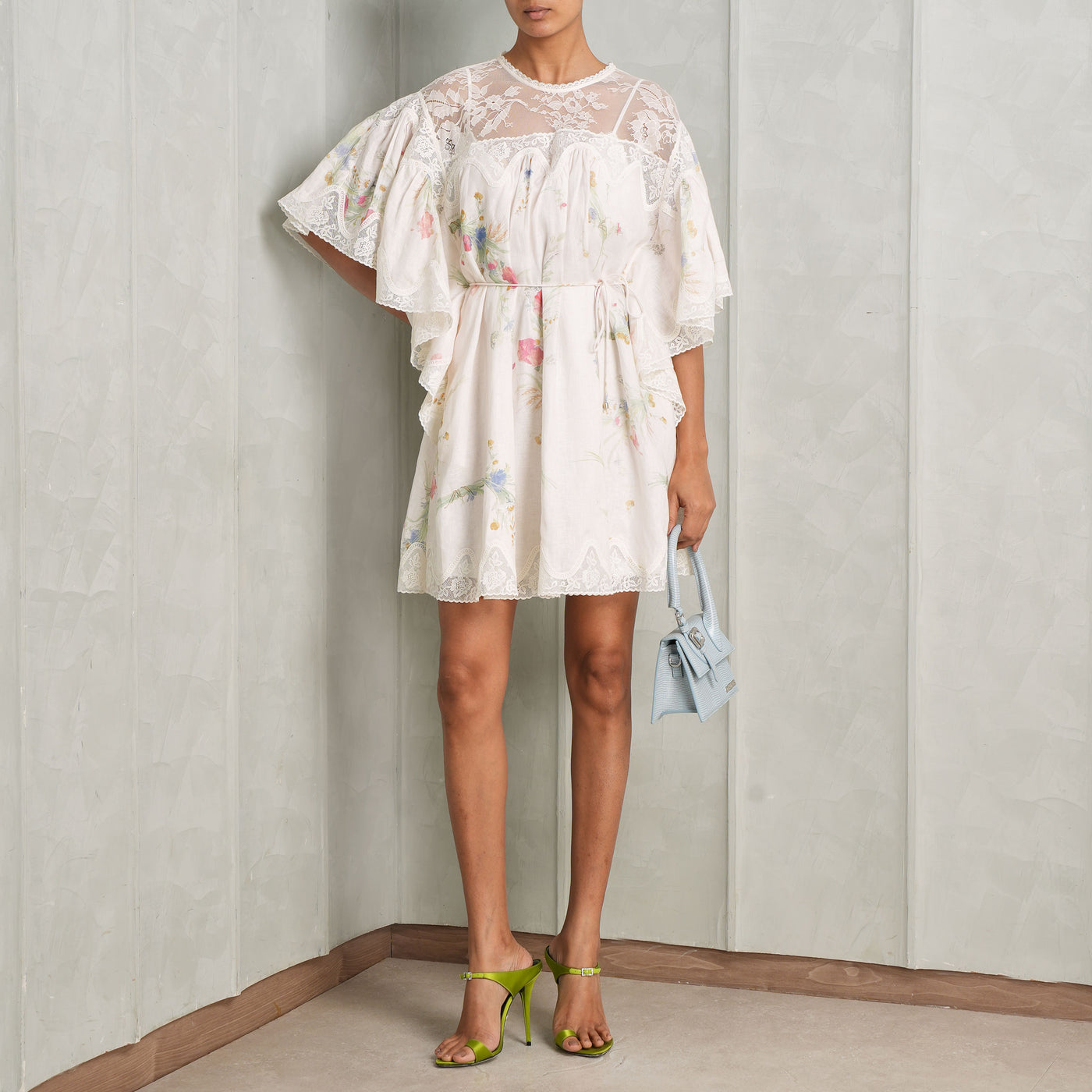 Lucky Lace Trim Mini Dress