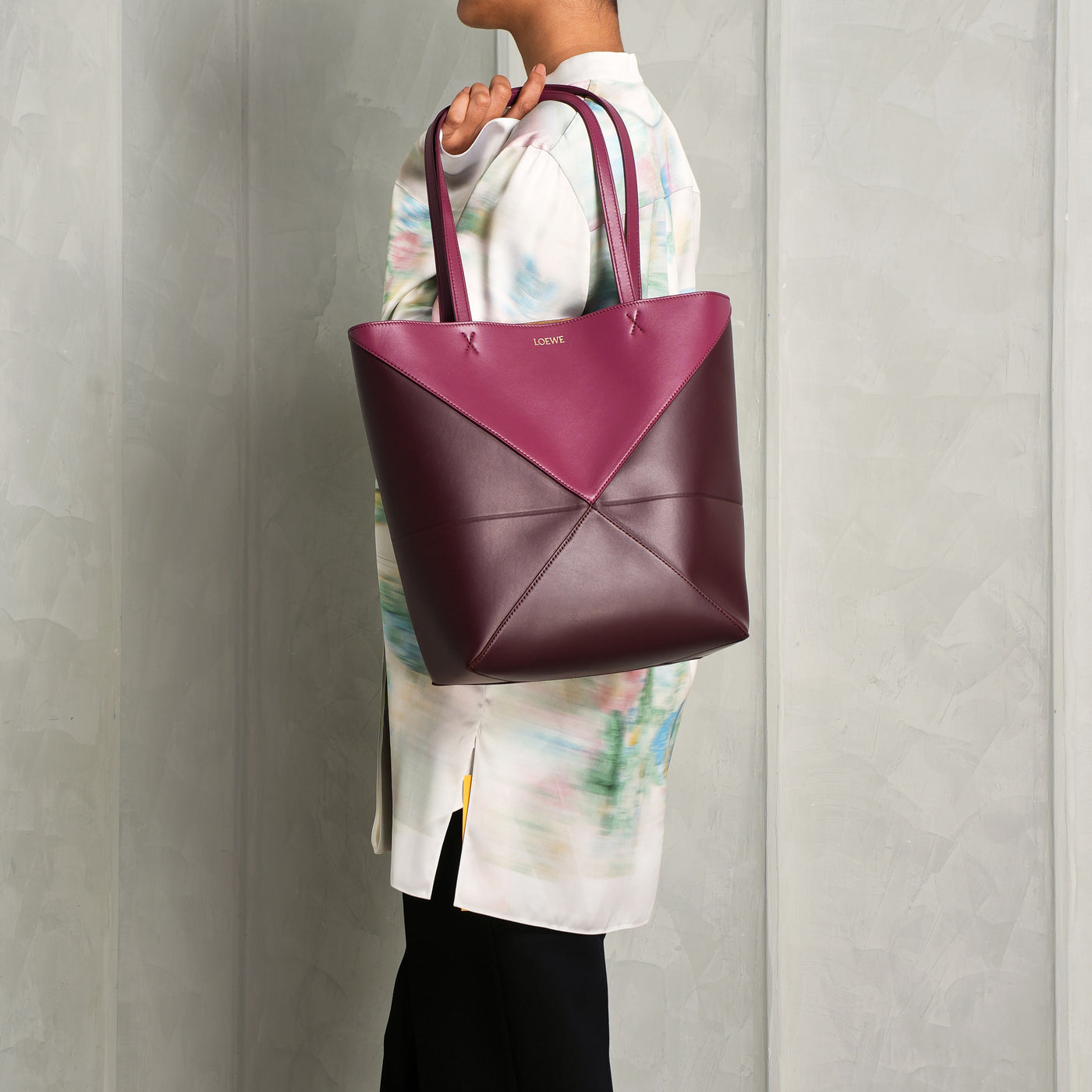 LOEWE Puzzle fold tote pink colour calfskin