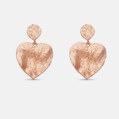 MNSH DESIGNS Pink Mini Crushed Heart Earrings