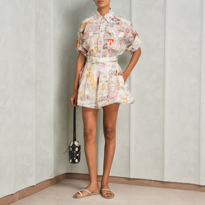 Zimmermann Crush Belted Tuck Skort