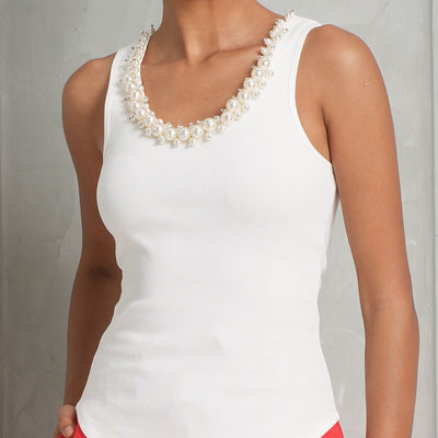 Zimmermann White Crush Embellished Tank