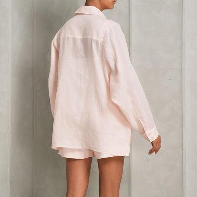 Zimmermann Pink Linen Oversized Shirt