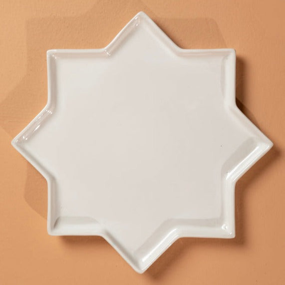 White Marble Star Plate