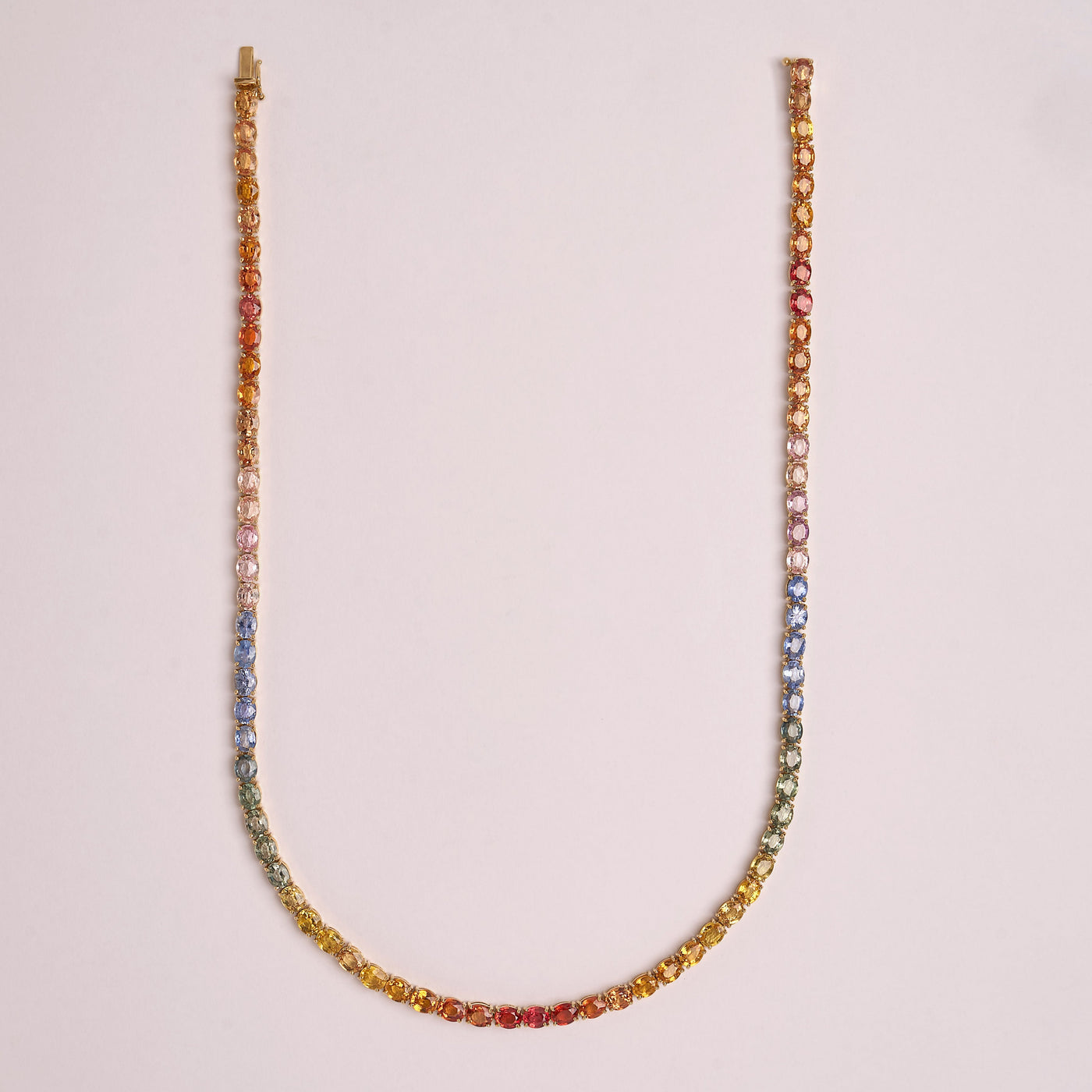 THE LINE Rainbow Sapphire Tennis Necklace