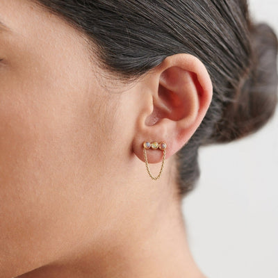 THE LINE Opal Dropchain Bar Earrings