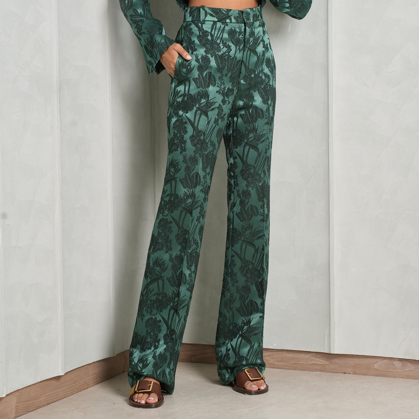 Floral High-Waisted Trousers