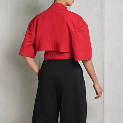 Jacquemus Cropped Shirt Red loose fit