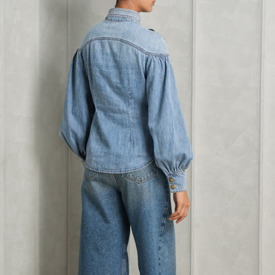 blue denim blouses shirts zimmermann le mill