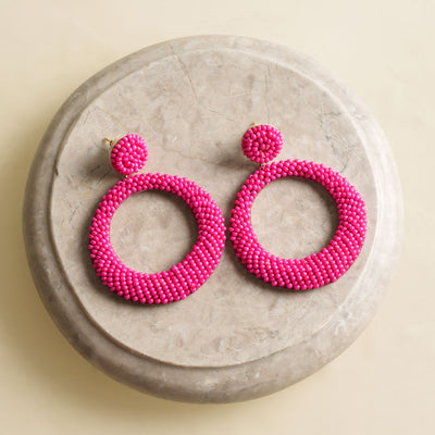 DEEPA GURNANI asta earrings pink glass beading