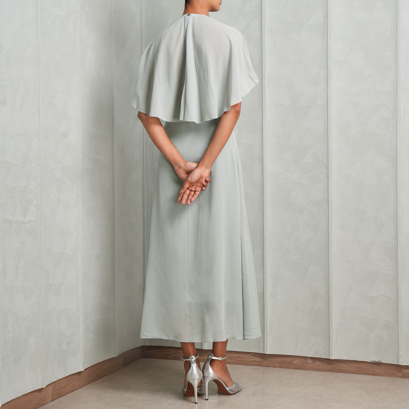 Chloé Cape Panelled Midi Dress Silk