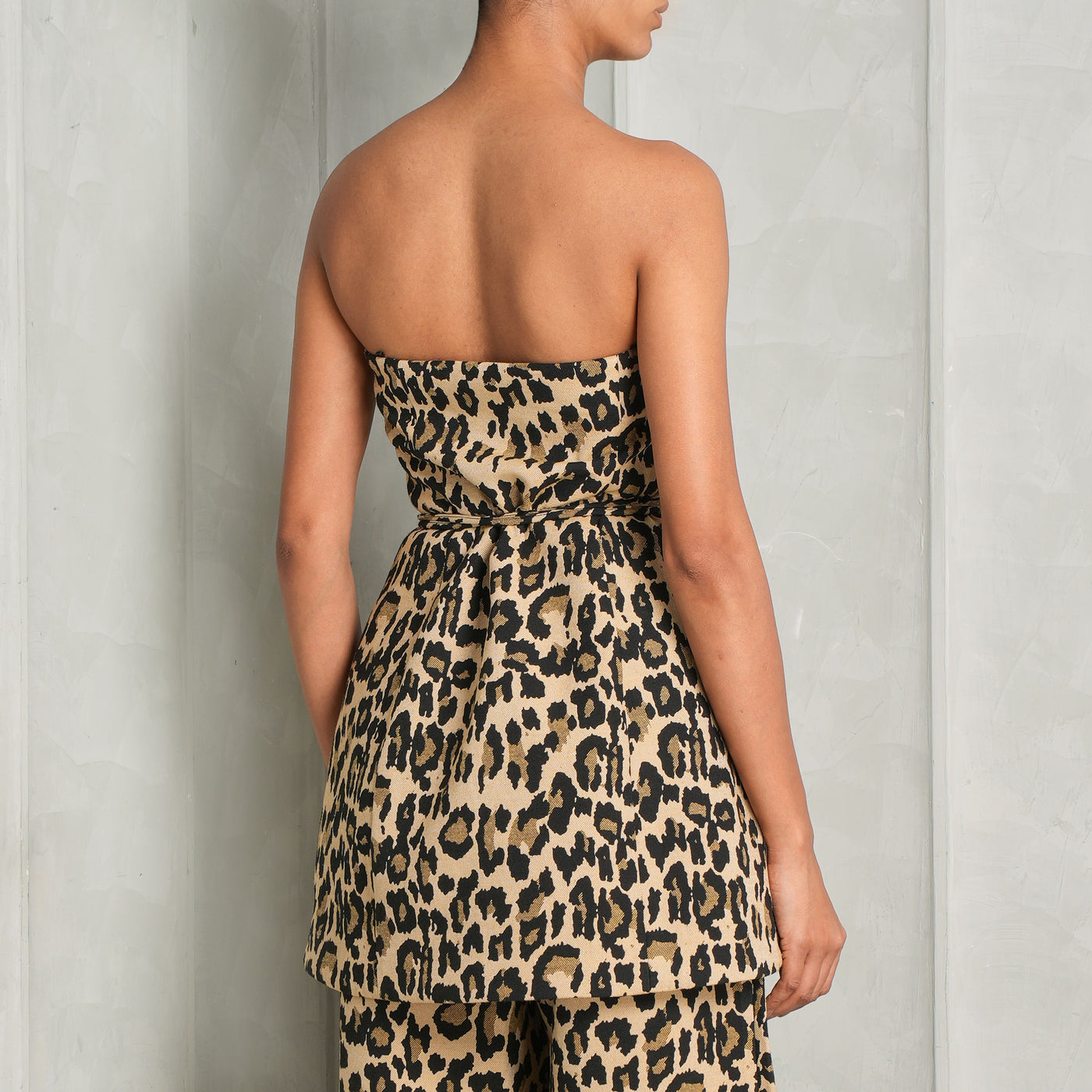 Jacquard Long Top Leopard Print