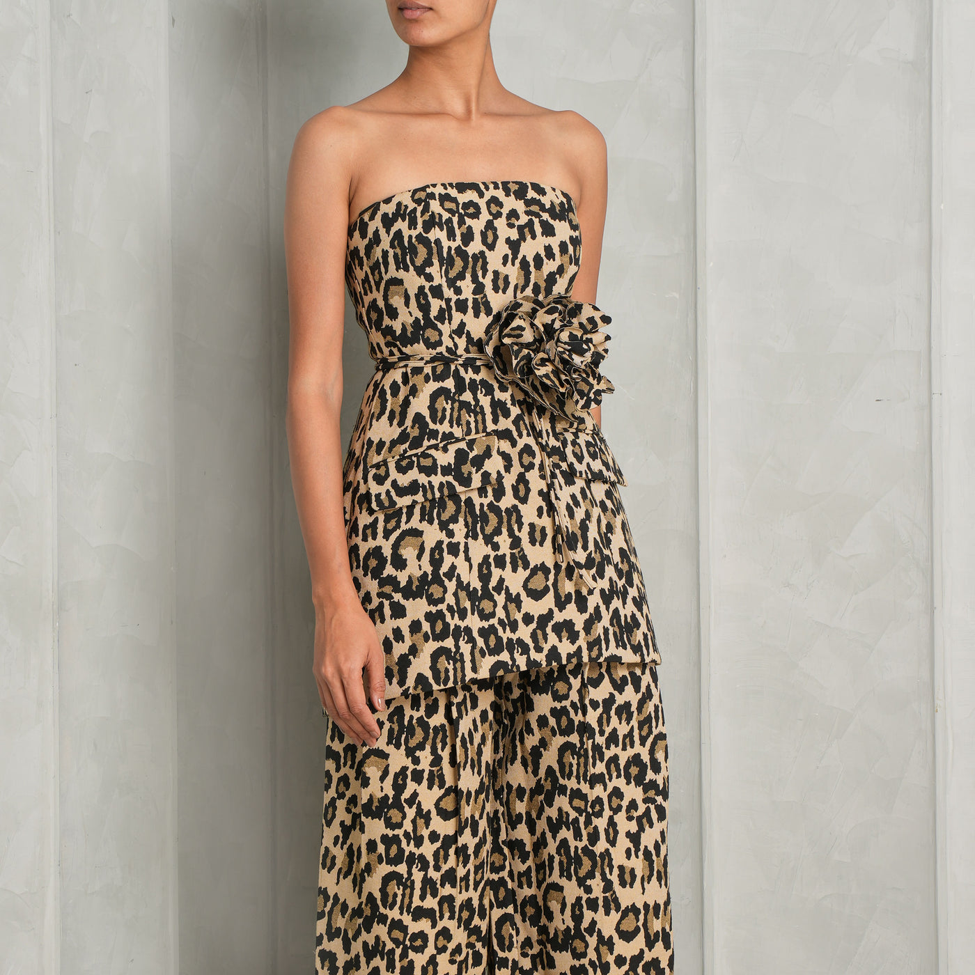 Jacquard Long Top Leopard Print