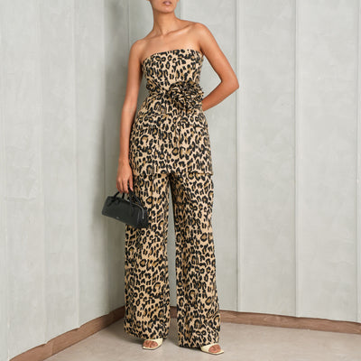 Jacquard Long Top Leopard Print