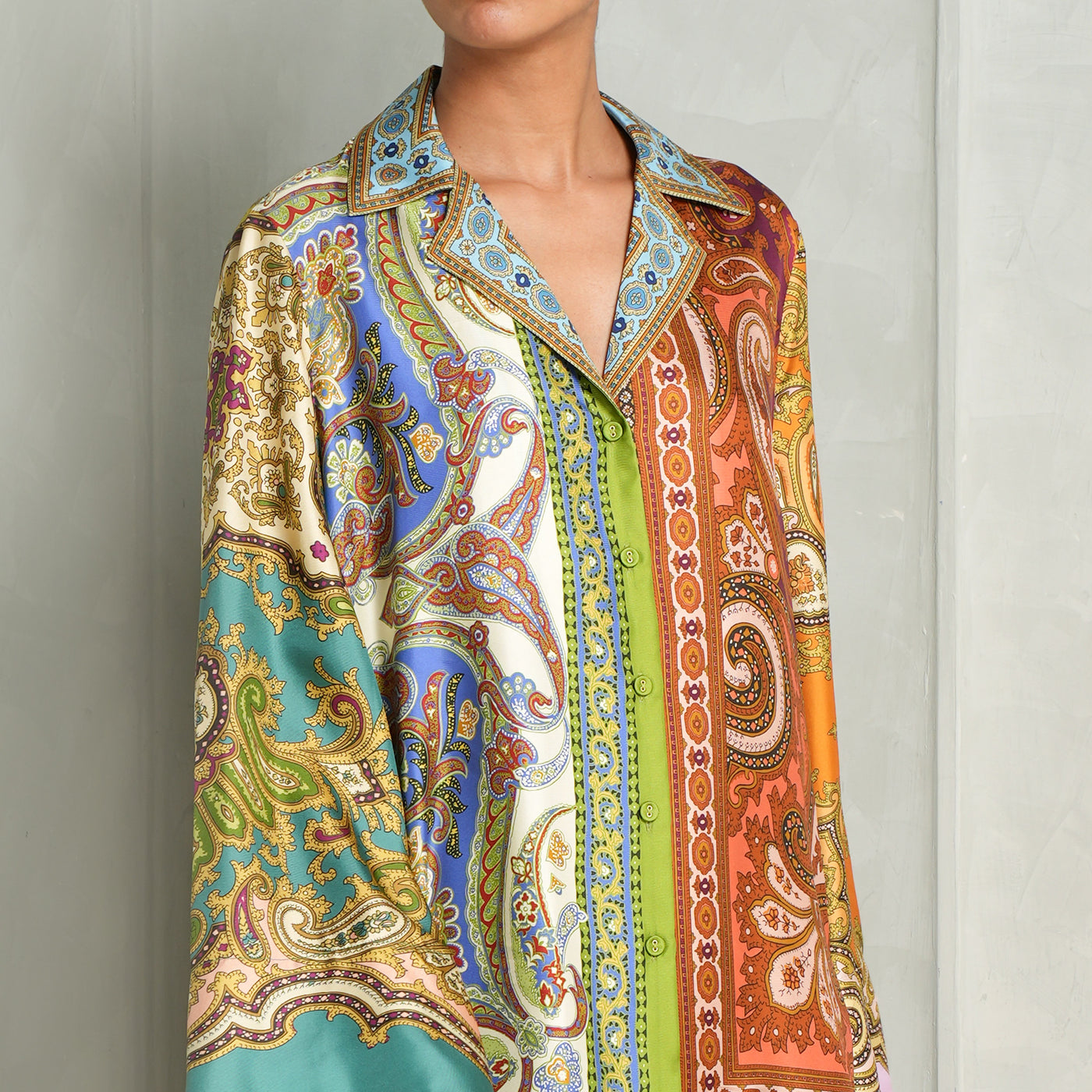 Multicolored printed silk shirt by  Alémais 