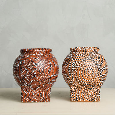 Tribal Hand Painted Modern Matka