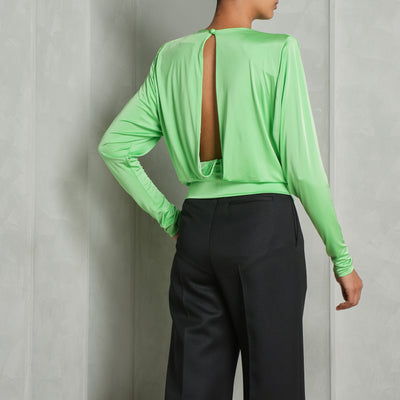 ALEXANDRE VAUTHIER green full sleeve shoulder pad top