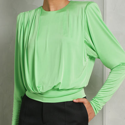 ALEXANDRE VAUTHIER green full sleeve shoulder pad top