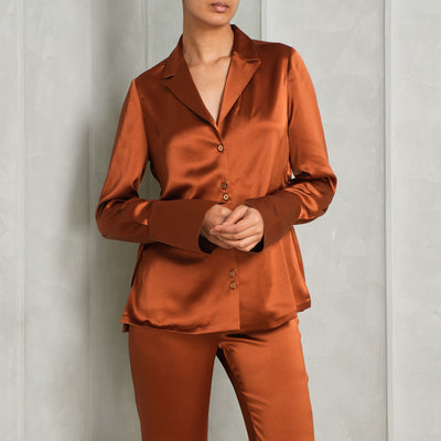 GALVAN Detour shirt full sleeves bronze hued satin collared