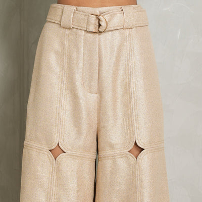 ACLER wide leg belted cutout pants