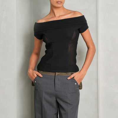 Knitted Off Shoulder Top